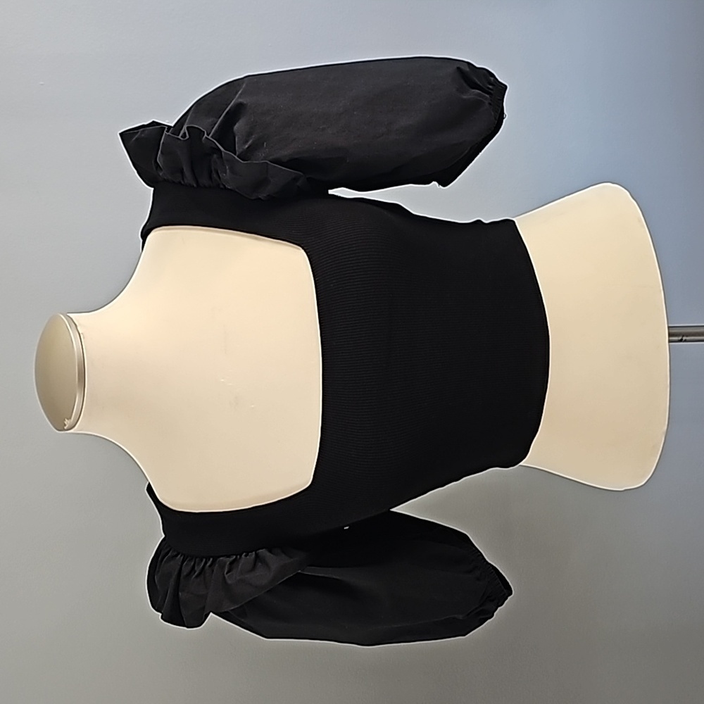 Zara Black Crop Top  with Beautiful Puffy Sleeves